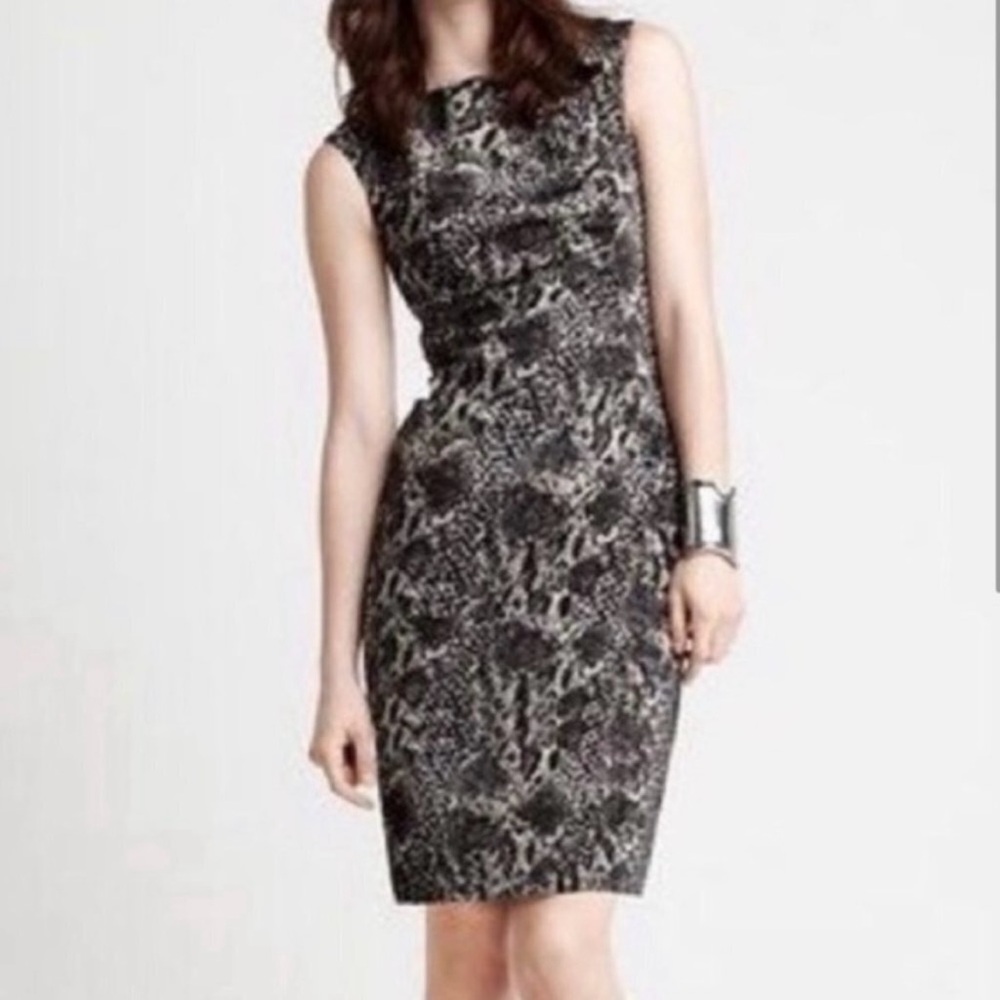 *Ann Taylor Black & White Animal Print Dress - Size 2